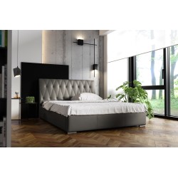 Upholstered bed Salerno with a storage container for bedding, Eco leather fabric, Soft 29 | Elegant and practical bed for your b