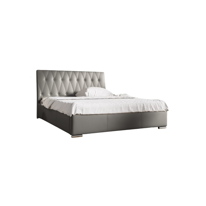 Upholstered bed Salerno with a storage container for bedding, Eco leather fabric, Soft 29 | Elegant and practical bed for your b Upholstered bed Salerno with a storage container for bedding, Eco leather fabric, Soft 29 | Elegant and practical bed for your b