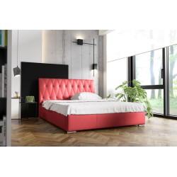 Upholstered bed Salerno with bedding storage, Eco leather fabric, Soft 10A | Elegant and practical bed for your bedroom