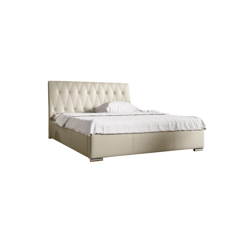 Salerno upholstered bed with storage for bedding, Eco leather fabric, Soft 33 | Elegant and practical bed for your bedroom Salerno upholstered bed with storage for bedding, Eco leather fabric, Soft 33 | Elegant and practical bed for your bedroom