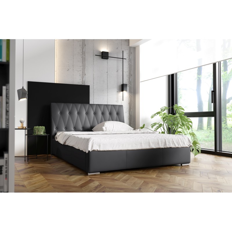 Upholstered bed Salerno with bedding storage, Eco leather fabric, Soft 20 | Elegant and practical bed for your bedroom Upholstered bed Salerno with bedding storage, Eco leather fabric, Soft 20 | Elegant and practical bed for your bedroom