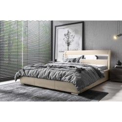 Luxury upholstered bed Novara with bedding storage | Eco leather, Soft 33 | Sleeping surface 120x200