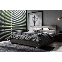 Luxury upholstered bed Novara with bedding storage | Eco leather, Soft 20 | Sleeping area 120x200