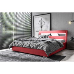 Luxury upholstered bed Novara with bedding storage | Eco leather, Soft 10A | Sleeping surface 120x200