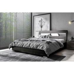 Luxury upholstered Novara bed with a storage compartment for bedding | Eco leather, Madrid 9100 | Sleeping surface 120x200