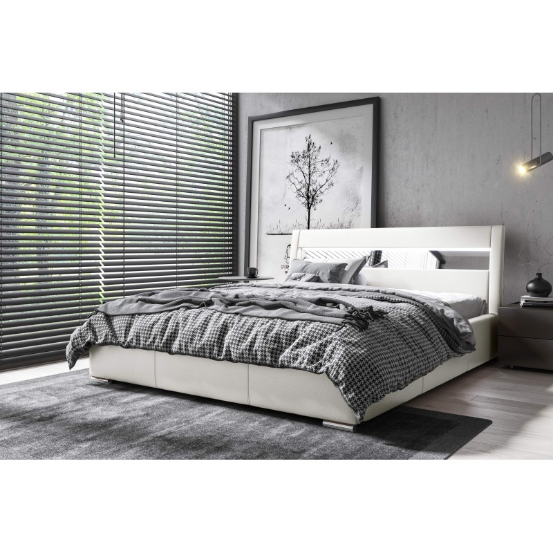 Luxury upholstered bed Novara with bedding storage | Eco leather, Madrid 920 | Sleeping area 120x200 Luxury upholstered bed Novara with bedding storage | Eco leather, Madrid 920 | Sleeping area 120x200
