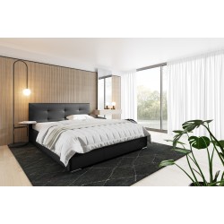 Aurora upholstered bed with a storage compartment for bedding, Eco leather, Madrid 9100 Soft 33