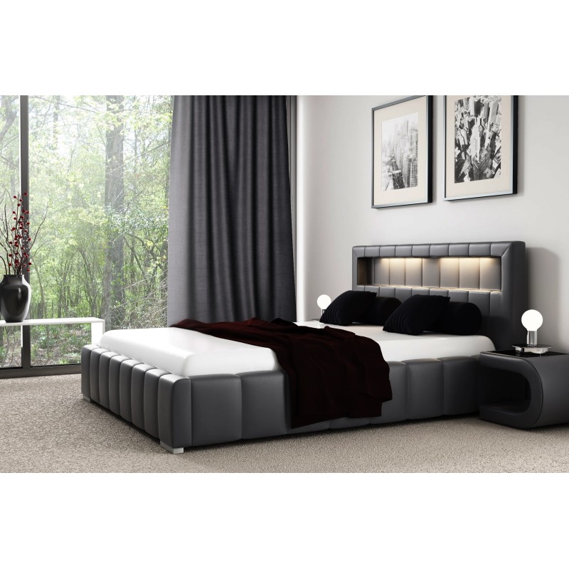Erli upholstered bed with illuminated headboard Eco leather, Soft 20 – Luxury and comfort for your bedroom Erli upholstered bed with illuminated headboard Eco leather, Soft 20 – Luxury and comfort for your bedroom