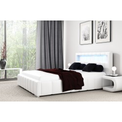 Upholstered bed Erli with illuminated headboard Eco leather, Soft 17 – Luxury and comfort for your bedroom