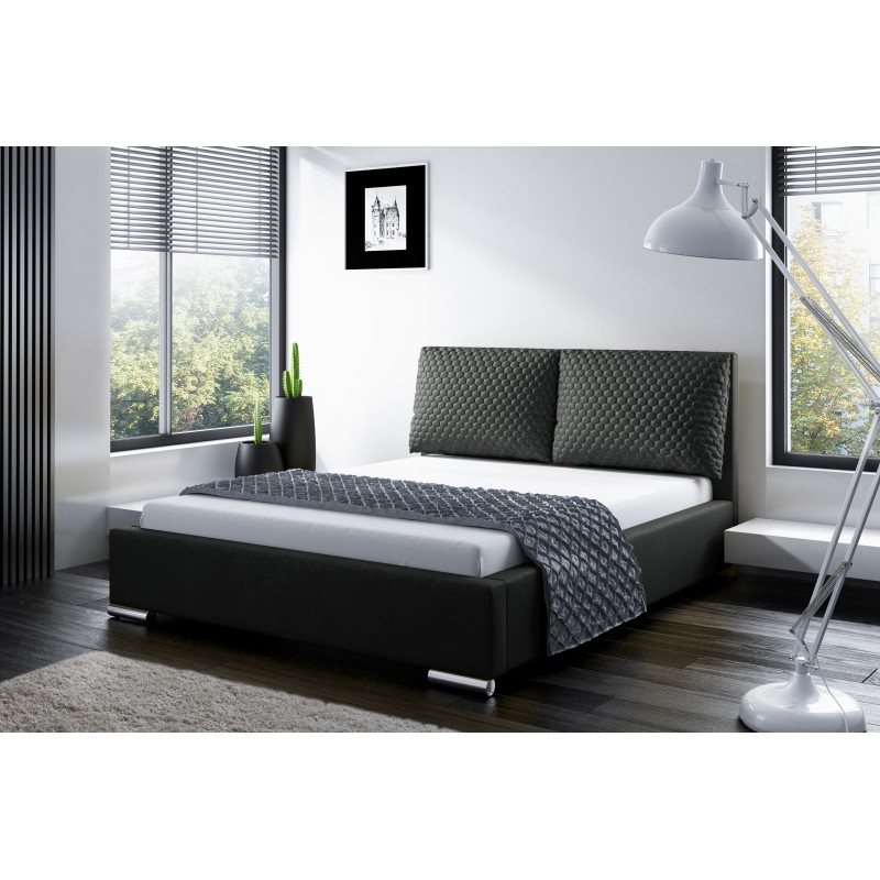 Upholstered Baju bed with a bedding storage compartment, Riv fabric Upholstered Baju bed with a bedding storage compartment, Riv fabric