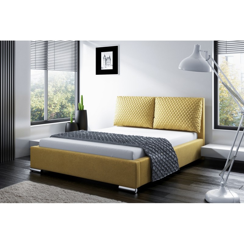 Upholstered Baju bed with a bedding storage compartment, Riv fabric Upholstered Baju bed with a bedding storage compartment, Riv fabric