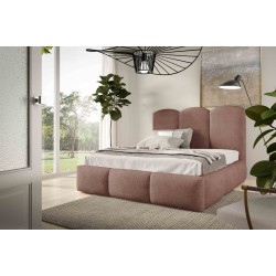 Omega upholstered bed with storage for bedding Boucle, Balo 20071 - comfort and style in one