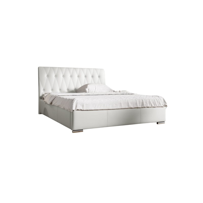 Upholstered bed Salerno with a storage container for bedding, Eco leather fabric, Soft 17 | Elegant and practical bed for your b Upholstered bed Salerno with a storage container for bedding, Eco leather fabric, Soft 17 | Elegant and practical bed for your b