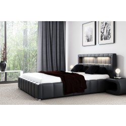 The Erli upholstered bed with a backlit headboard in Eco leather, Madrid 9100 – Luxury and comfort for your bedroom
