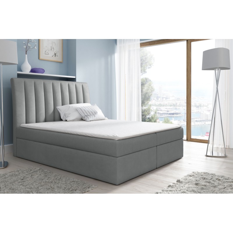 Luxurious and comfortable Rene continental bed with a storage compartment for bedding. Luxurious and comfortable Rene continental bed with a storage compartment for bedding.