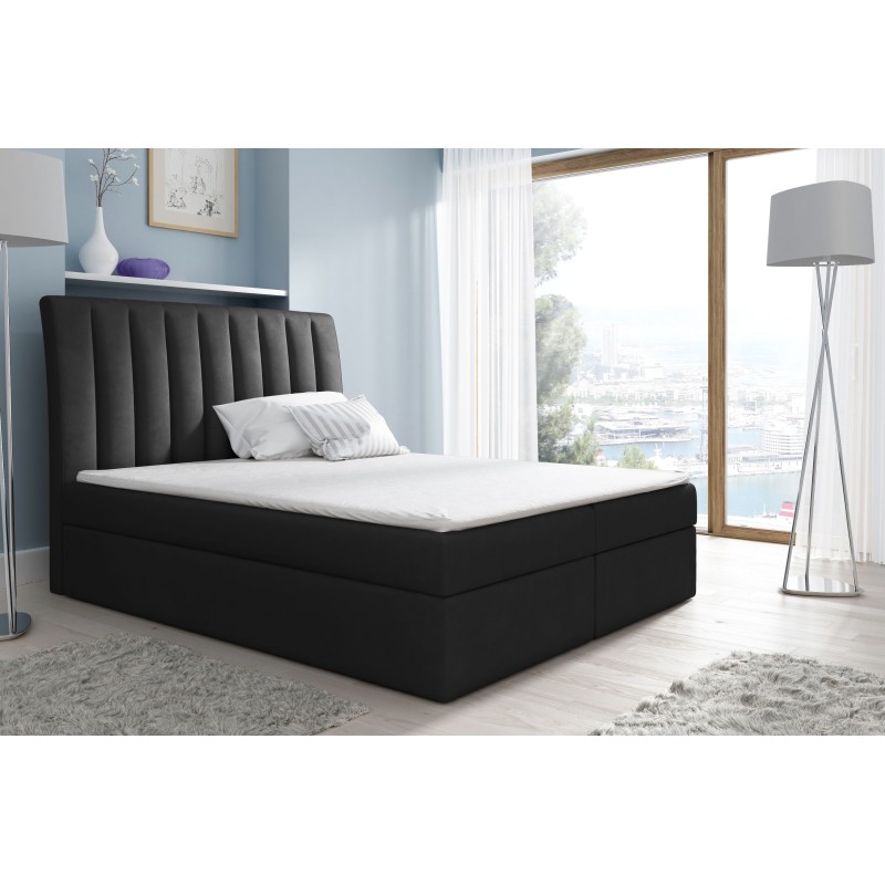 Luxurious and comfortable Rene continental bed with a storage compartment for bedding. Luxurious and comfortable Rene continental bed with a storage compartment for bedding.
