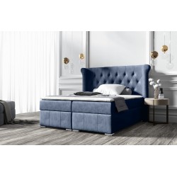 Łóżko kontynentalne Simo z pojemnikiem na pościel tkanina nan, Mat velvet 99 – komfort i elegancja w Twojej sypialni.