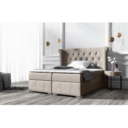 The Simo continental bed with a storage container in Mat velvet 99 fabric – comfort and elegance in your bedroom.