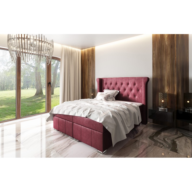 The Simo continental bed with a storage container in Mat velvet 99 fabric – comfort and elegance in your bedroom. The Simo continental bed with a storage container in Mat velvet 99 fabric – comfort and elegance in your bedroom.