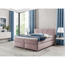 Łóżko kontynentalne Line z ozdobnymi przeszyciami – elegancja i komfort snu