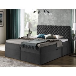Luksusowe Łóżko Kontynentalne Chesterfield z Pamięcią - nan, Riviera 97 16 | Sypialnia w Stylu Premium
