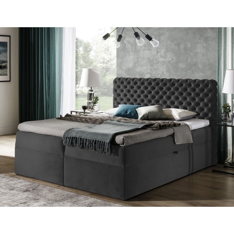 Luksusowe Łóżko Kontynentalne Chesterfield z Pamięcią - nan, Riviera 97 16 | Sypialnia w Stylu Premium Luksusowe Łóżko Kontynentalne Chesterfield z Pamięcią - nan, Riviera 97 16 | Sypialnia w Stylu Premium