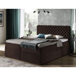 Luksusowe Łóżko Kontynentalne Chesterfield z Pamięcią - nan, Riviera 97 16 | Sypialnia w Stylu Premium