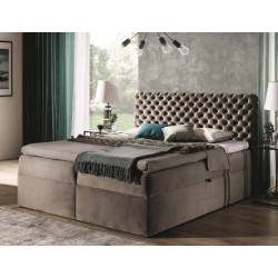 Luksusowe Łóżko Kontynentalne Chesterfield z Pamięcią - nan, Riviera 97 16 | Sypialnia w Stylu Premium