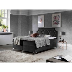 Mire continental bed with a storage container for bedding, fabric Monolith 09