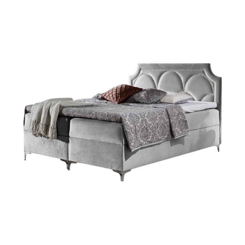 Mire continental bed with a storage container for bedding, fabric Monolith 09 Mire continental bed with a storage container for bedding, fabric Monolith 09
