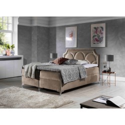 Mire continental bed with a storage container for bedding, fabric Monolith 09