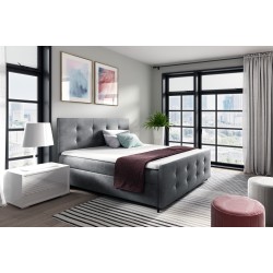 Continental bed Canto with sensory lighting in nan fabric
