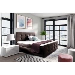 Continental bed Canto with sensory lighting in nan fabric