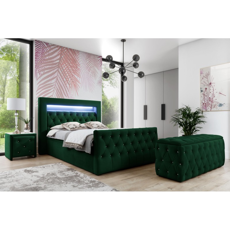 Luxury Continental Bed Belvo with LED Lighting | nan | Comfort and Elegance Luxury Continental Bed Belvo with LED Lighting | nan | Comfort and Elegance