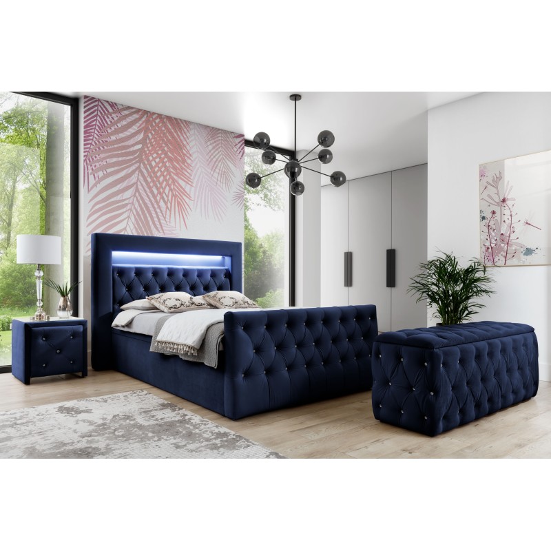 Luxury Continental Bed Belvo with LED Lighting | nan | Comfort and Elegance Luxury Continental Bed Belvo with LED Lighting | nan | Comfort and Elegance