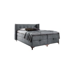 Continental bed Alvo with bedding storage in nan fabric Continental bed Alvo with bedding storage in nan fabric