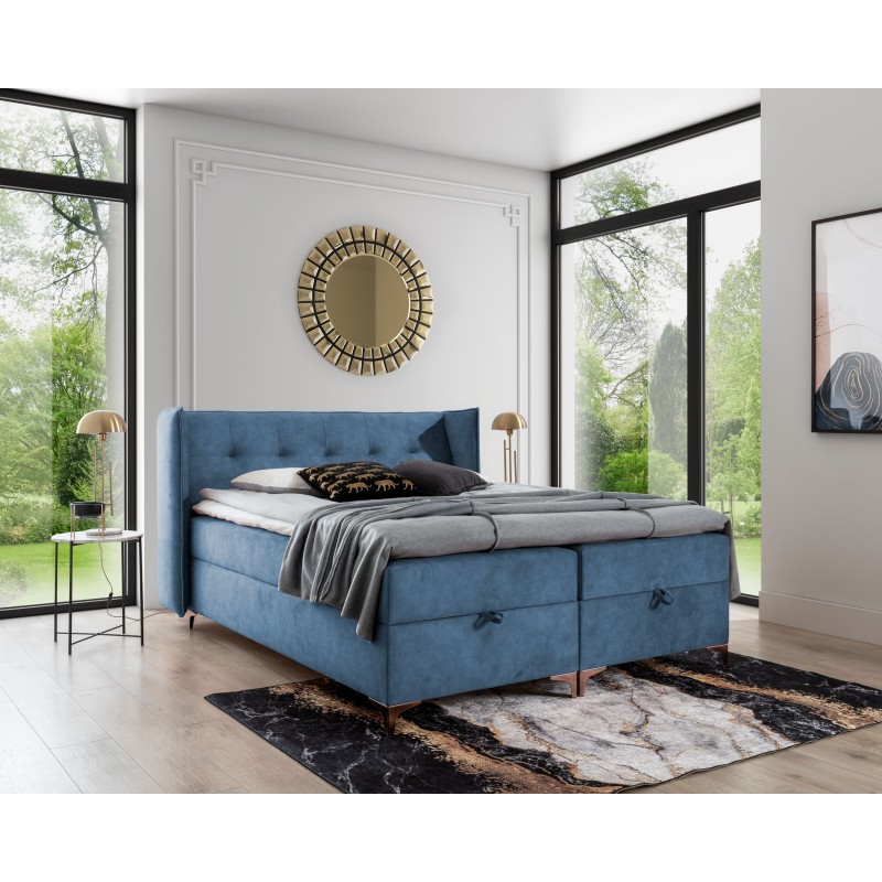 Cama continental Alvo con contenedor para ropa de cama en tela nan Cama continental Alvo con contenedor para ropa de cama en tela nan