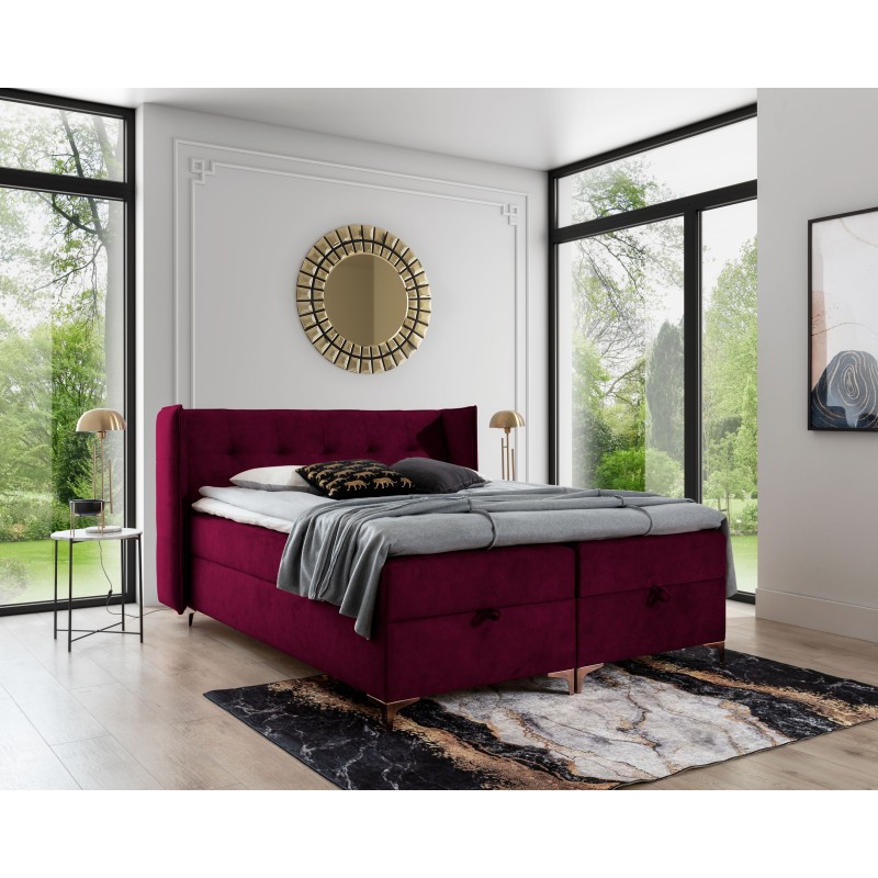 Cama continental Alvo con contenedor para ropa de cama en tela nan Cama continental Alvo con contenedor para ropa de cama en tela nan