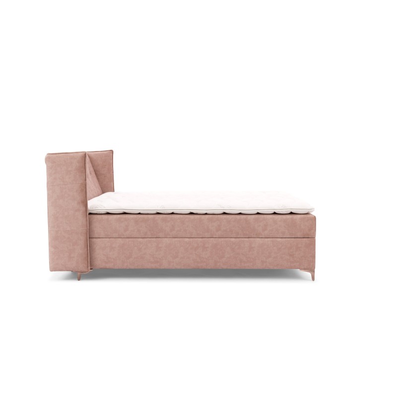 Continental bed Alvo with bedding storage in nan fabric Continental bed Alvo with bedding storage in nan fabric