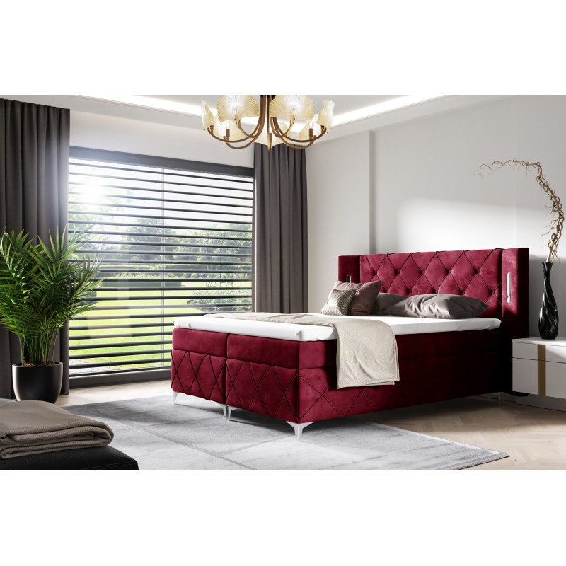 Lavanoz Continental Bed with Sensor Lighting in Nan Fabric | Luxurious Comfort and Elegance Lavanoz Continental Bed with Sensor Lighting in Nan Fabric | Luxurious Comfort and Elegance