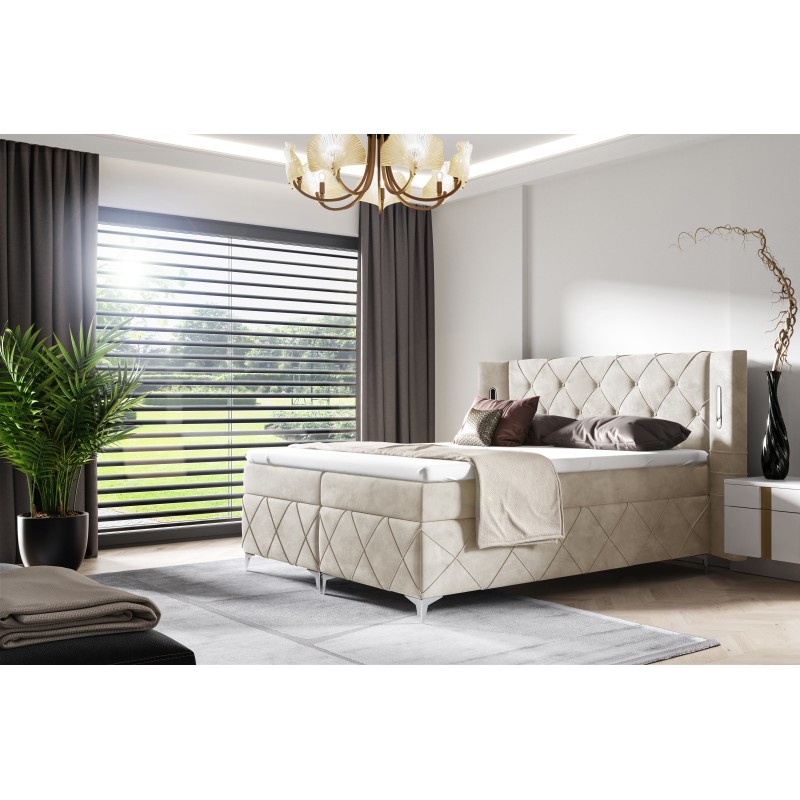 Cama Continental Lavanoz con Iluminación Sensorial en Tela nan | Lujo, Comodidad y Elegancia Cama Continental Lavanoz con Iluminación Sensorial en Tela nan | Lujo, Comodidad y Elegancia