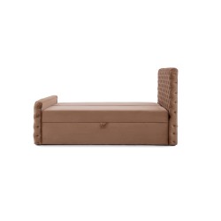 The Mento continental bed, button-tufted in nan fabric – Comfort and elegance in one The Mento continental bed, button-tufted in nan fabric – Comfort and elegance in one