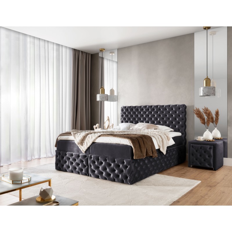 Cama continental Dormo acolchada con botones - comodidad y elegancia en tu dormitorio. Cama continental Dormo acolchada con botones - comodidad y elegancia en tu dormitorio.