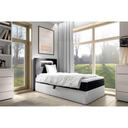 Niva I bed with LED lighting and a bedding storage drawer