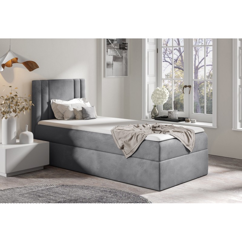 Lineo mini bed with a storage compartment in nan fabric - Comfort and functionality in one! Lineo mini bed with a storage compartment in nan fabric - Comfort and functionality in one!
