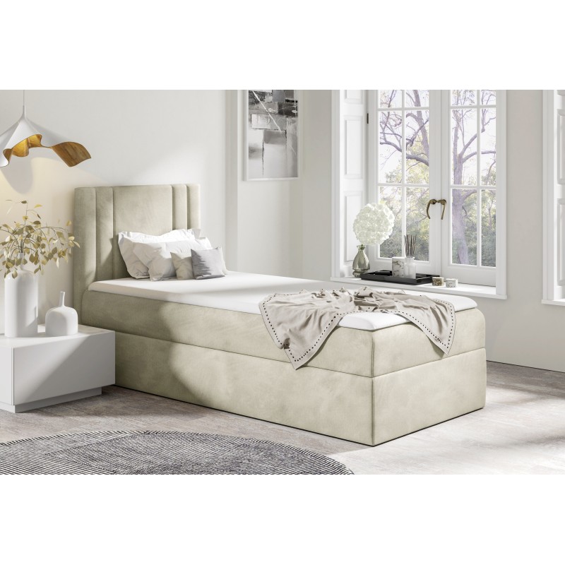 Lineo mini bed with a storage compartment in nan fabric - Comfort and functionality in one! Lineo mini bed with a storage compartment in nan fabric - Comfort and functionality in one!