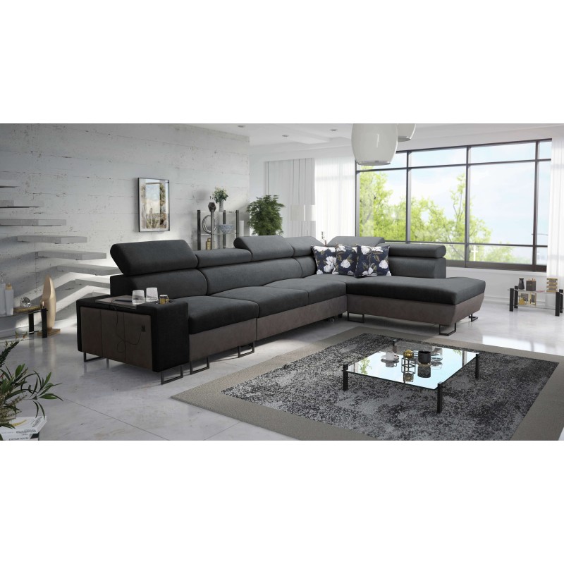Prestige XI Maxi Corner Sofa with Sleeping Function and USB Port | Upholstered Corner Sofa, Soft to the Touch, Freya 210.24 + Ta