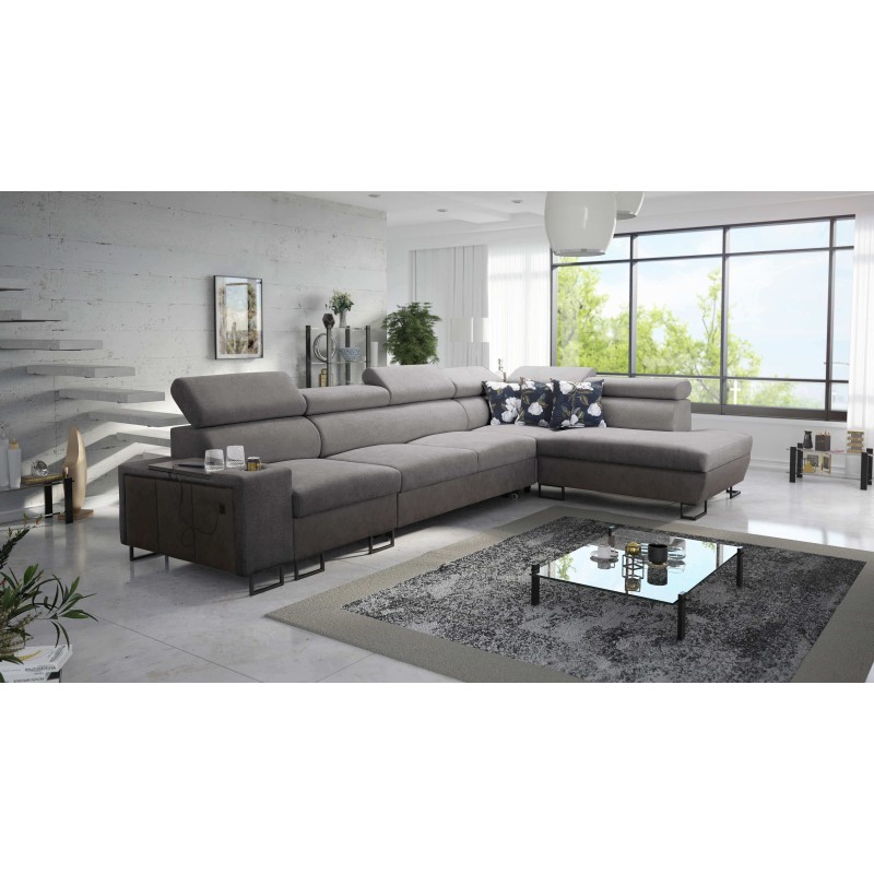 Prestige XI Maxi Corner Sofa with Sleeping Function and USB Port | Upholstered Corner Sofa, Soft to the Touch, Freya 210.23 + Ta