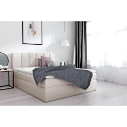 Obano continental bed with a bedding storage in Soft 33 fabric
