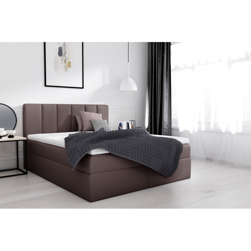 Obano continental bed with a storage container for bedding, fabric Soft 66 Obano continental bed with a storage container for bedding, fabric Soft 66